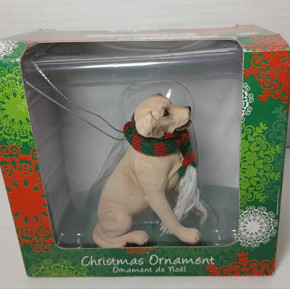 Sandicast Yellow Labrador Retriever Dog W/Scarf-Christmas Ornament Dog Lover